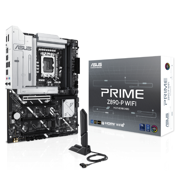  Z890 ATX Motherboard: 1851 Socket For Intel Core Ultra Processors<br>4x DDR5, 4x SATA 6Gb/s, PCIe 5.0, 1x M.2 Gen5 + 3x M.2 Gen4, Thunderbolt 4, 2.5GbE LAN, Wi-Fi 7 + Bluetooth 5.4, Realtek 7.1 Audio, Thunderbolt 4/HDMI/DP  